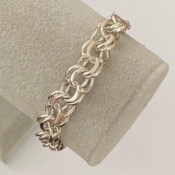 Unisex handmade 925 silver bracelet 10mm - Picture 4 of 5